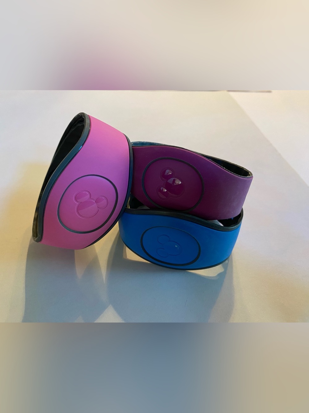 Disney MagicBand 2.0 Bundle Of 3 Pink Purple Blue Previously Linked Collectibles